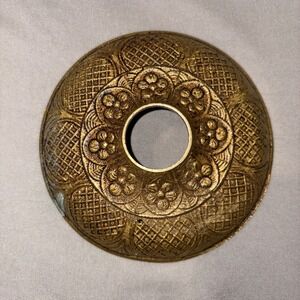 Vintage Antique Cast Brass Gilt Bronze Flower Chandelier Canopy